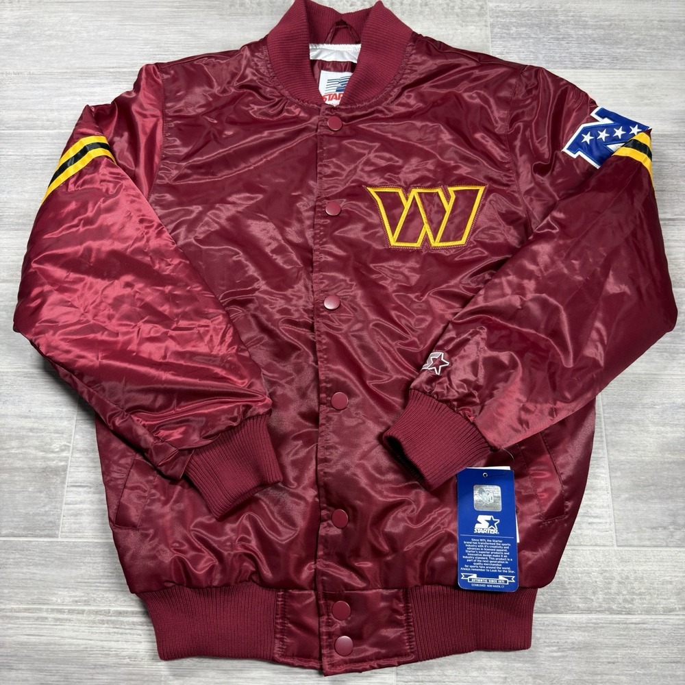 Starter Men's Medium Burgundy Washington Commanders Full-Snap Jacket NEW $200